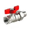Кран шаровой латунь хром R259D Ду 32 Ру35 ВР/"американка" бабочка Giacomini R259X009