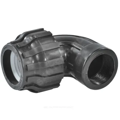 Отвод компрессионный ПЭ ВР Дн 63х1 1/2"х90гр 1010349
