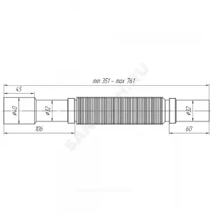 Гофра 32х40/50 L=351-761мм АНИ Пласт K306