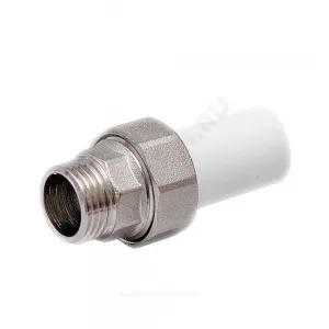 Муфта трубная PP-R комбинированная разъемная белая Дн 20х1" Ру25 НР VALFEX 10158125