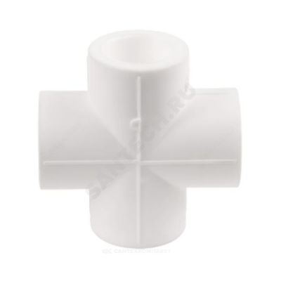 Крестовина PP-R белая внутренняя пайка Дн 40 RTP (РосТурПласт) 14225
