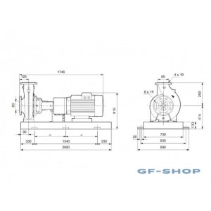 Насос консольный центробежный Grundfos NK 65-315/308 A2-F-A-E-BAQE