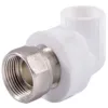 Угольник PP-R комбинированный белый с накидной гайкой Дн 20х1/2" RTP (РосТурПласт) 14265