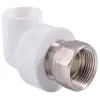 Угольник PP-R комбинированный белый с накидной гайкой Дн 20х1/2" RTP (РосТурПласт) 14265