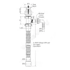 Сифон для умывальника гофрированный 1 1/2"x40/50 L=850мм с отводом (штуцером) выпуск с нержавеющей решёткой D=70мм Орио А-30175