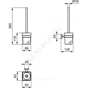 Ершик для унитаза с держателем IOM Square хром Ideal Standard E2194AA