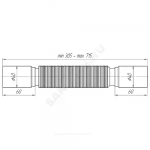 Гофра 40х40 L=305-715мм АНИ Пласт K404