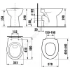 Унитаз без бачка Zeta белый горизонт/выпуск без сиденья Jika 8.2239.6.000.000.1