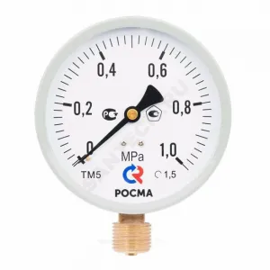 Манометр ТМ-510Р.00 (М2) радиальный Дк100мм 0-6 МПа кл.1,5 М20х1,5 Росма 00000010523
