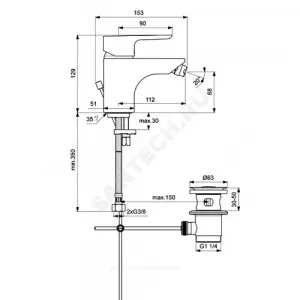 Смеситель для биде одноручный CERAPLAN III Ideal Standard B0713AA