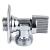 Кран шаровой латунный бытовой хром 1044 G1/2"х3/4" Ру10 НР редуцированный бабочка Aquasfera 1044-01