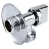Кран шаровой латунный бытовой хром 1044 G1/2"х3/4" Ру10 НР редуцированный бабочка Aquasfera 1044-01