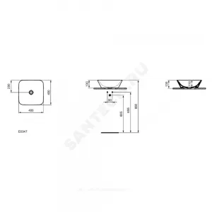 Умывальник мебельный CONNECT AIR 40 без отверстия под смеситель Ideal Standard E034701