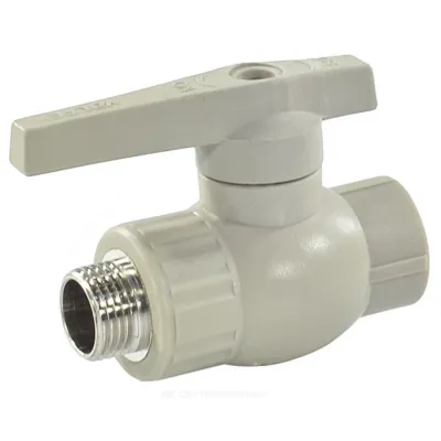 Кран PP-R шаровой серый НР Дн 20х1/2" VALFEX 10144220Г