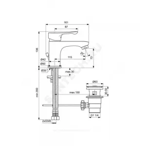 Промо-комплект для ванны с душем ALPHA Ideal Standard BD003AA