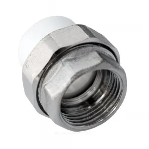 Муфта PP-R комбинированная разъемная белая Дн 20х1/2" ВР RTP (РосТурПласт) 10615