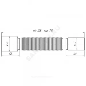 Гофра 40х50 L=305-715мм АНИ Пласт К405