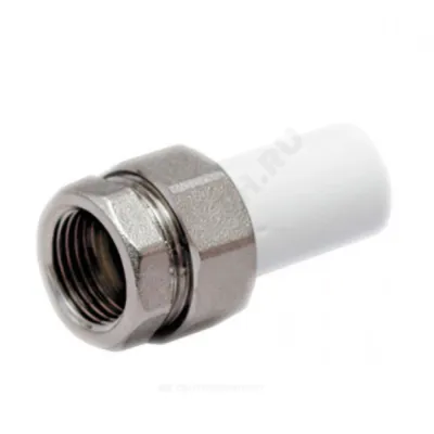 Муфта трубная PP-R комбинированная разъемная белая ВР Дн 25х1" Ру25 VALFEX 10157225