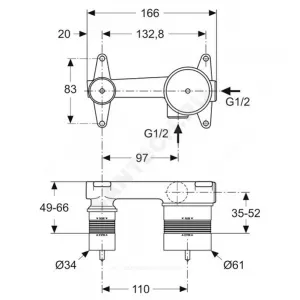 Встраиваемая часть для смесителя Ideal Standard A5948NU